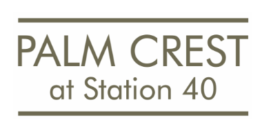 A sign that says Palm Crest at Station 40.